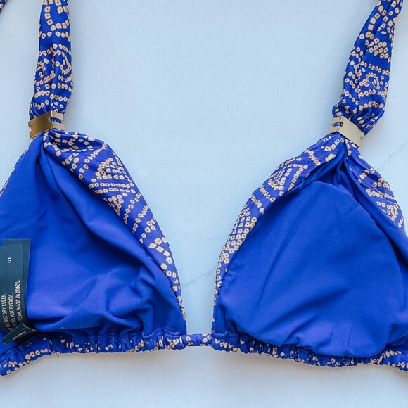 NWOT Vix Paula Hermanny Bia Halter Bikini with gold hardware size small - Picture 2 of 4